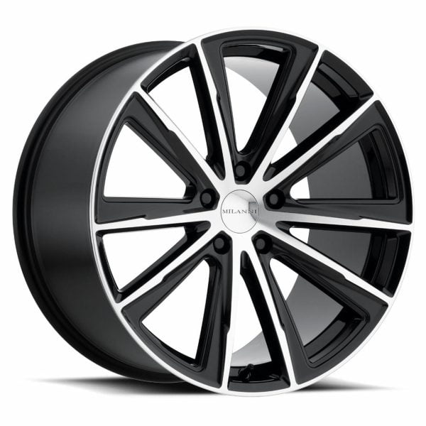 Milanni splinter wheel 5lug gloss black machined face 20x105 1000 5525 41851.1551524081