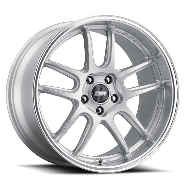 esr ap8 wheel 5lug silver machined lip 19x11 2000 1