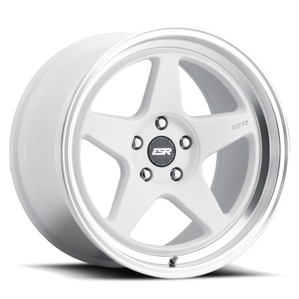 esr cr5 wheel 5lug gloss white machine lip 18x10 5 2000