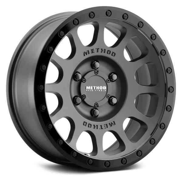 method mr305 6lug matte black gloss black ring 1 1