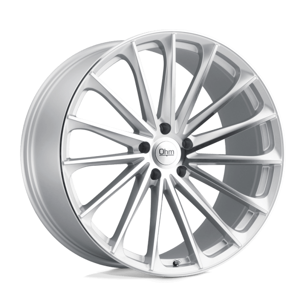 ohm luxury wheels proton 5 lug gloss silver mirror cut face 22x11 std png