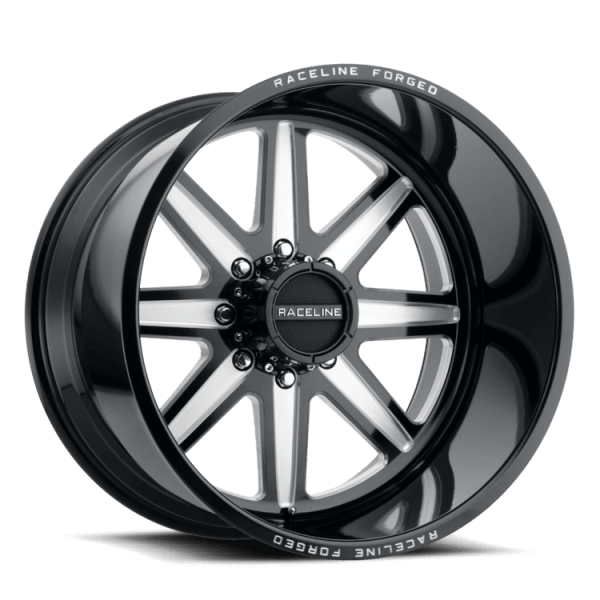 raceline rf104b 221480 2a wheel 8lug gloss black milled 22x14 1000 1