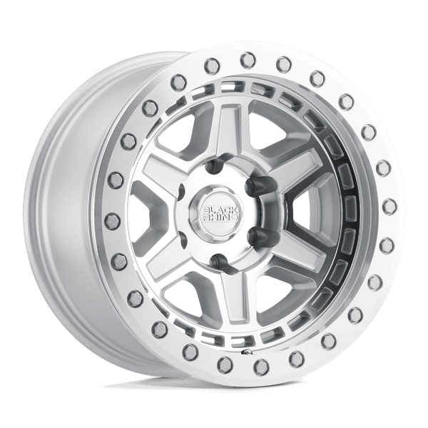 reno beadlock truck wheels rims black rhino reno silver mirror face 17x8 5 std png